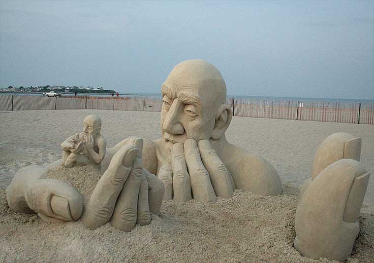 Cette sculpture de sable