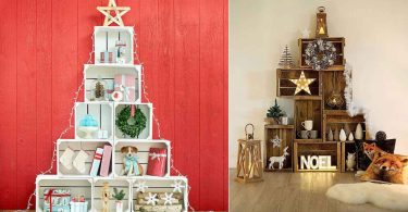 Voici 7 façons d'utiliser des boîtes en bois pour créer de beaux arbres de Noël