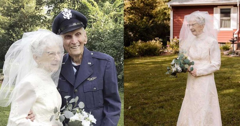 Cette mariée n'avait pas de robe ni de photographe le jour de son mariage. Une aide-soignante l'a aidée à le refaire, 77 ans plus tard.