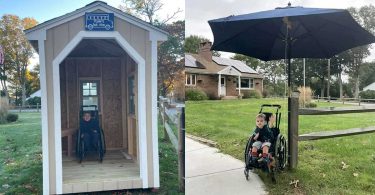Les élèves construisent un arrêt d’autobus spécial pour un enfant en fauteuil roulant !
