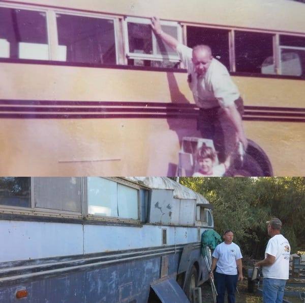 Il rénove le bus de ses grands-parents et reproduit leur road-trip 50 ans plus tard