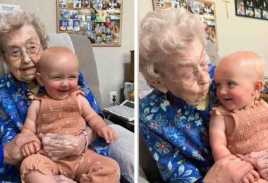 Une mamie a 100 ans le même jour que le premier anniversaire de son arrière-petit-fils - nous fêtons ce jour ensemble.