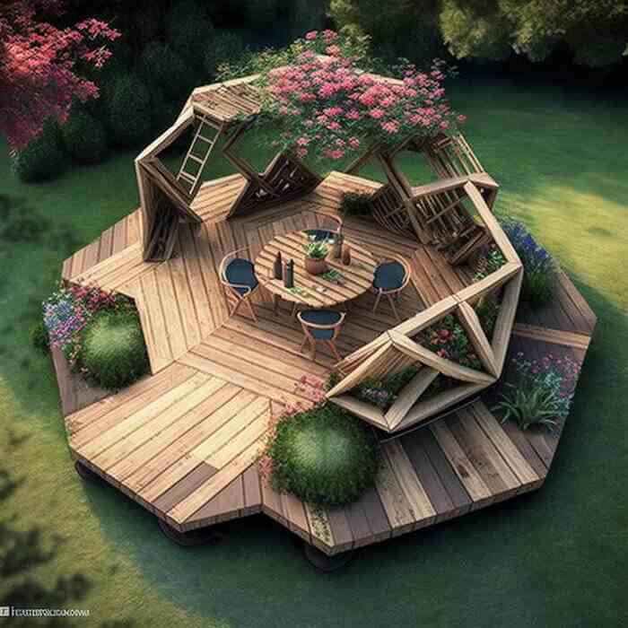 Idées originales pour les terrasses de jardin en bois