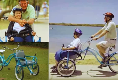 Par amour pour sa femme handicapée - Il crée un vélo chaise roulante pour pouvoir l'emmener se balader